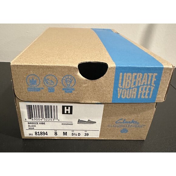 NIB Clarks Breeze Vibe Loafer Women's Black Slip-On Comfort  Size 8 M - Picture 8 of 11